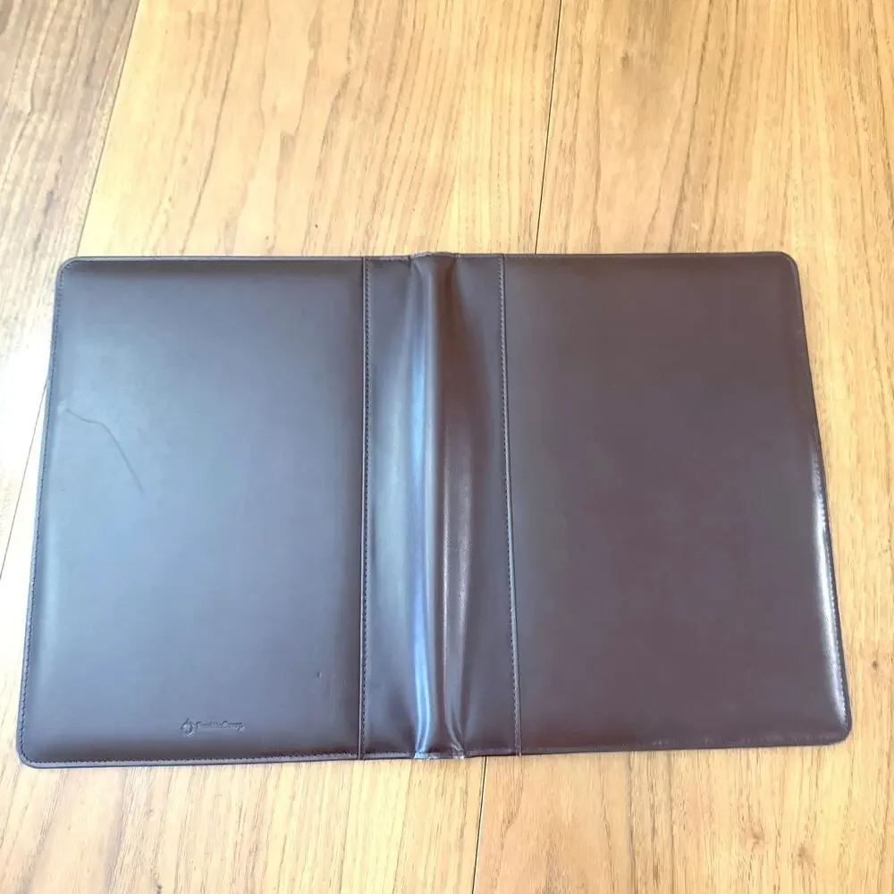 Franklin Covey Italian Leather Padfolio Brown Planner 12.75” x 9.5”